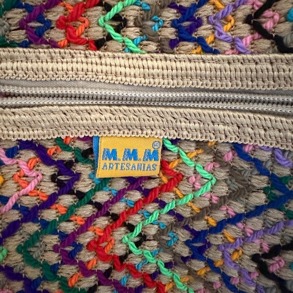 MMM ARTESANIAS Handmade Rainbow Quilted Boho Vintage Retro Crossbody Bag Purse - Picture 5 of 11